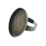Bague plateau Ovale creux Bronze 25 x 18 mm