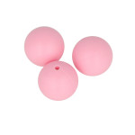 Perles en silicone rondes 1,5 cm - rose - 3 pcs