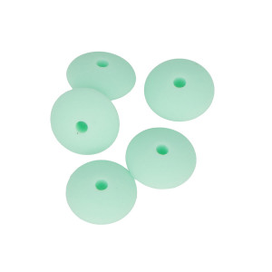 Perles en silicone Cabochon 1,2 x 0,7 cm - vert d'eau - 5 pcs