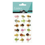 Stickers 3D Cooky oiseaux x 18 pcs