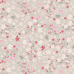 Tissu 50 x 140 cm Vrille de fleurs gris