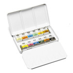 Aquarelle fine - 12 demi-godets dans boîte en métal