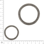 Anneau plat en métal argent ø 37 mm