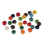 Perles en verre opaque à grand trou multicolore 8,7 mm x 55 g