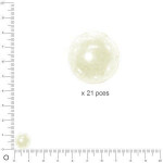 Perles en verre Renaissance 12 mm - Blanc neige