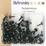 Attaches parisiennes 5 mm Noir 100 pcs