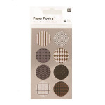 Stickers en papier Washi argent et or x 4 planches