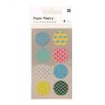 Stickers en papier Washi ronds 90s x 4 planches