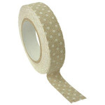 Ruban de tissu adhésif Lin pois blancs 17 mm x 2,5 m