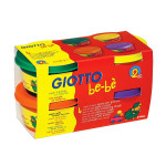 Pâte à modeler 4 pots x 100g violet-jaune-orange-vert