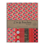 Papier L'or de Bombay Corail Or 27,8 x 21,2 cm 6 feuilles