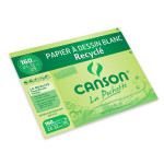 Canson Papier à dessin blanc recyclé Grain Fin 160g/m², pochette - 24 x 32 cm