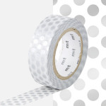 Masking Tape 1P Pois argent 15 mm x 10 m