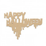 Mot Happy Halloween en bois médium - 8 x 6 cm