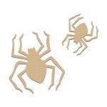 Lot de 2 araignées en bois médium - Grande : 4 x 4,5 cm