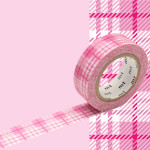 Masking Tape 1P Tartan écossais rose 15 mm x 10 m