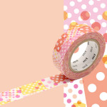 Masking Tape 1P Negapoji pois rose 15 mm x 10 m