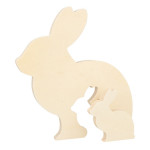 Silhouette Lapin gigogne en bois 18,6 x 20 x 1,5 cm