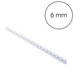 Peigne de reliure plastique Blanc A4 Ø 6 mm 25 pcs