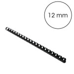 Peigne de reliure plastique Noir A4 Ø 12 mm 25 pcs