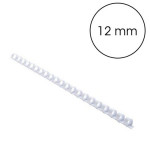 Peigne de reliure plastique Blanc A4 Ø 12 mm 25 pcs