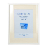 Cadre en MDF Carla blanc + passe-partout - 40 x 50 cm