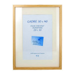 Cadre en MDF Carla chêne + passe-partout - 50 x 70 cm
