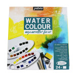 Peinture aquarelle fine 24 demi-godets + Drawing gum offert