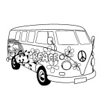 Tampon en bois van peace 5 x 7 cm